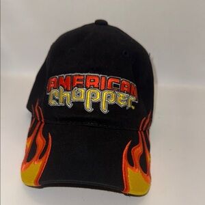 American Chopper Black Cap with Flame Design